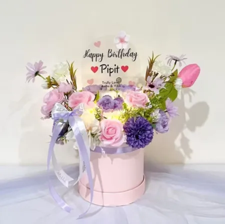 Bloom Box Akrilik Ucapan Ulang Tahun Neglasari